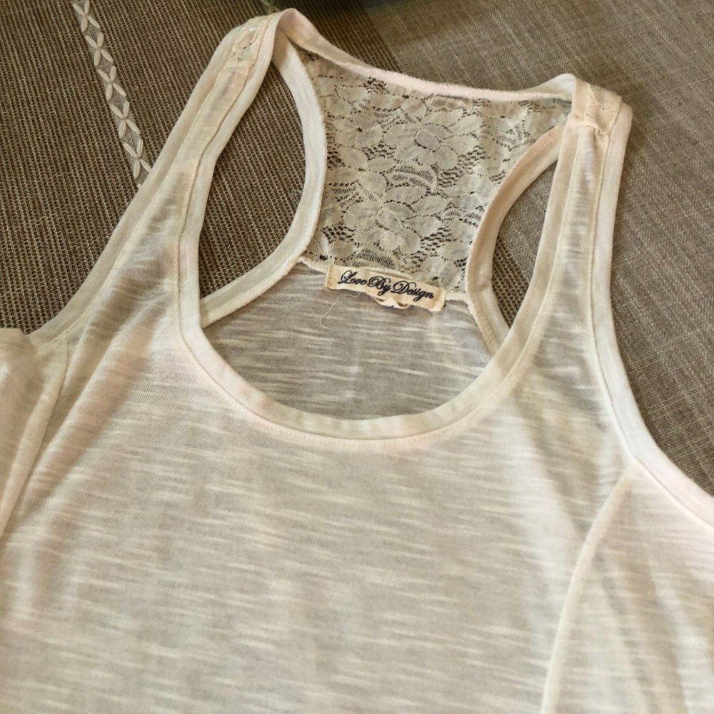 3/$10 Lace Inset Flowy Burnout Racerback Tank - Picture 3 of 8
